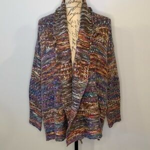 Cartise wool mohair blend open front shawl collar cardigan sweater S